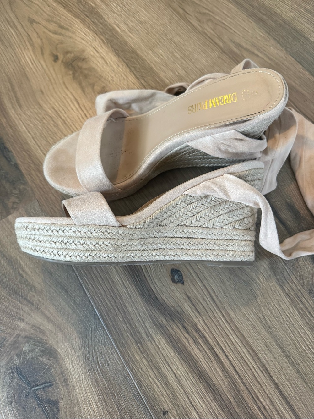 Dream Pairs Nude Wrap Espadrille Wedge Sandals